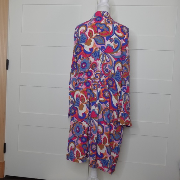 Intempo Women's midi wrap multicolor dress resort wear plus size 2X NWT - Picture 6 of 11